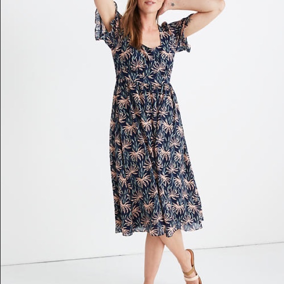 oasis palm print dress